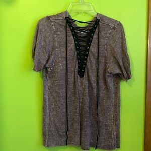 Lace up front T-shirt